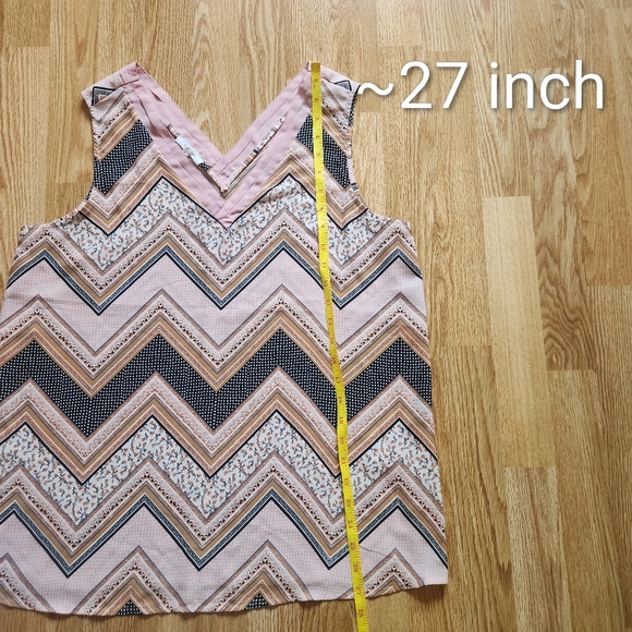 Maurices Chevron Tank Top - Pink, Black, and Tan - Picture 5 of 6